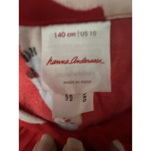 Hanna Andersson size 140 10 Red Snowman holiday flannel nightgown Pajamas NWOT - Picture 3 of 3